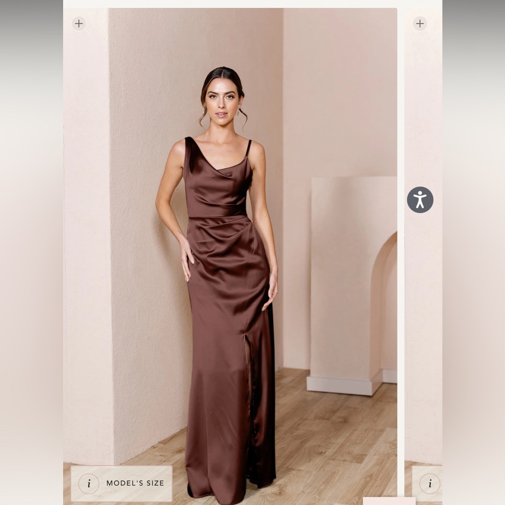 REVELRY Maxine Satin Bridesmaid / Prom Dress (Mahogony)